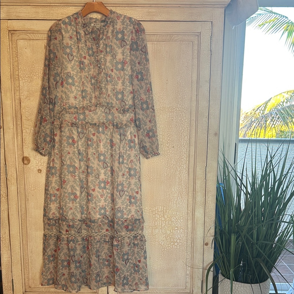 Thursday Island Women’s Floral Boho Long Maxi Chiffon Dress - Size Small